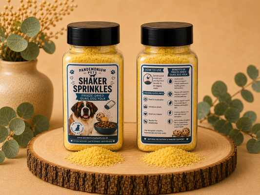 Quail egg yolk powder topper for dogs – protein-rich, natural, 100g | Pandemonium Pets