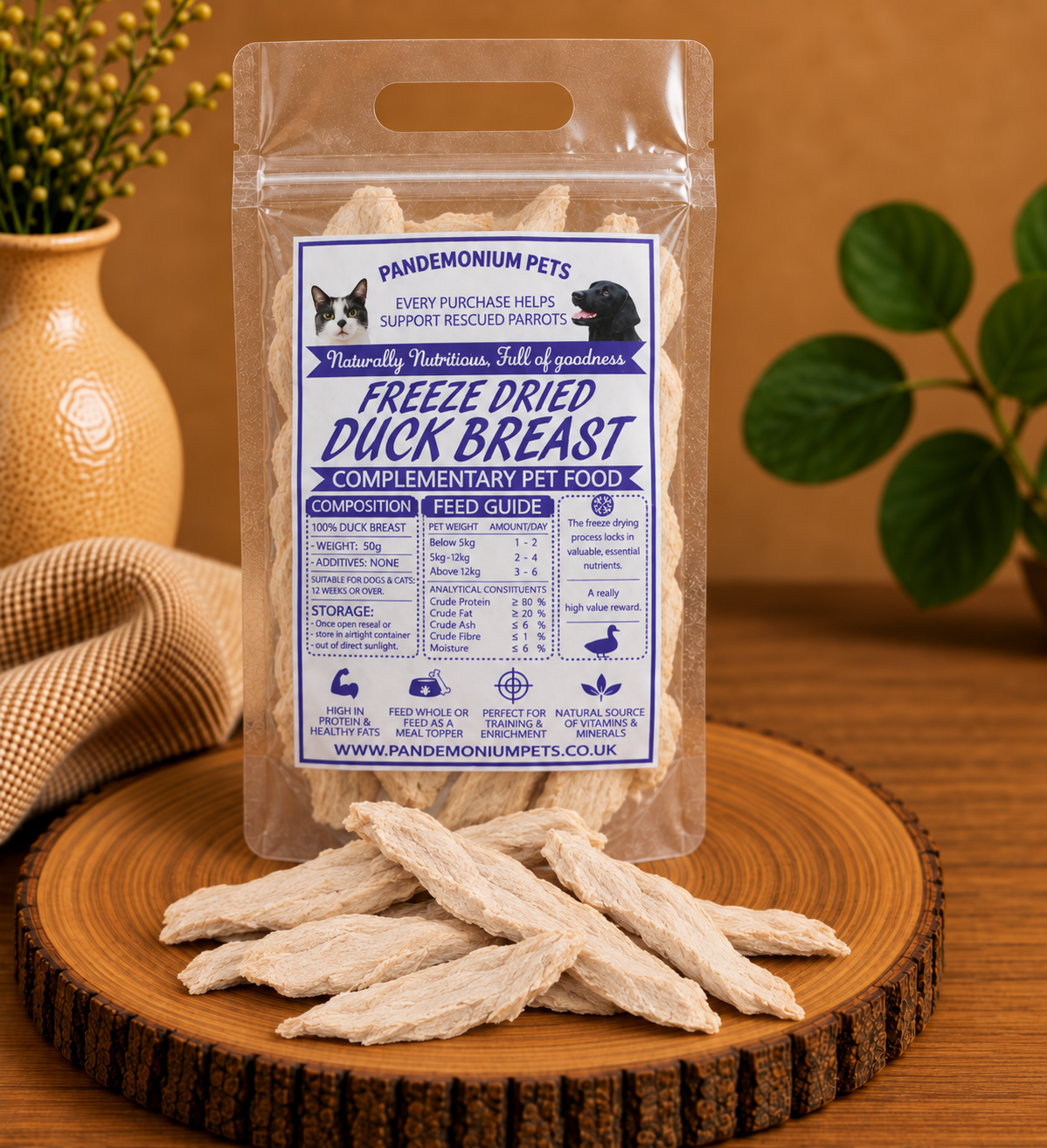 Freeze Dried Duck Breast 50g product pouch