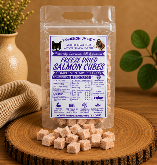 Freeze Dried Salmon Cubes 50g product pouch