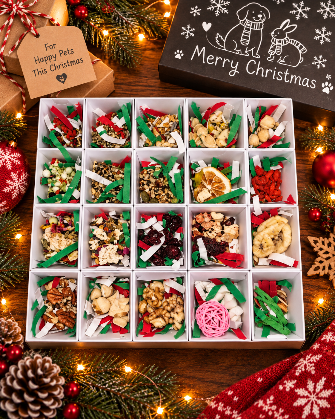 Personalised pet Christmas advent calendar design idea⠋