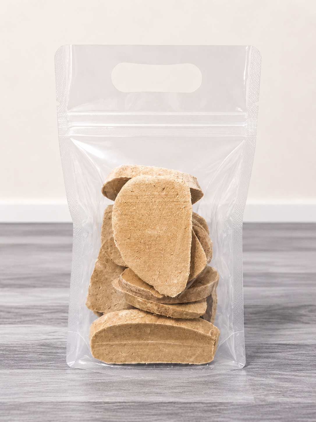 Freeze Dried Pork Testicle in clear bag